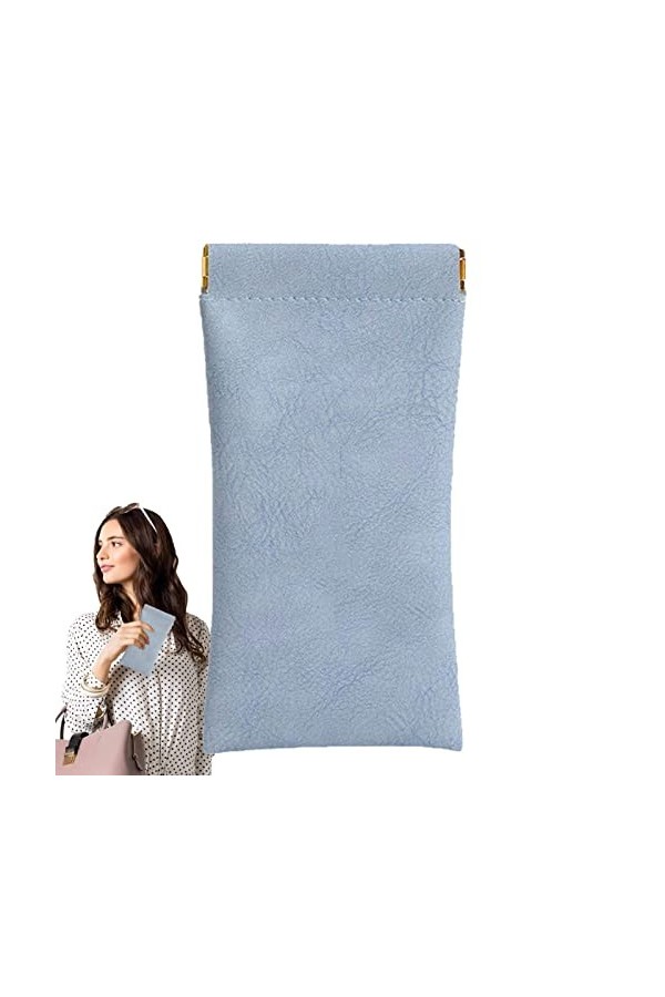 SHRADS Sac de rangement pour lunettes | Pochette souple pour lunettes | Lunettes en cuir PVC sac de transport doublure en fla