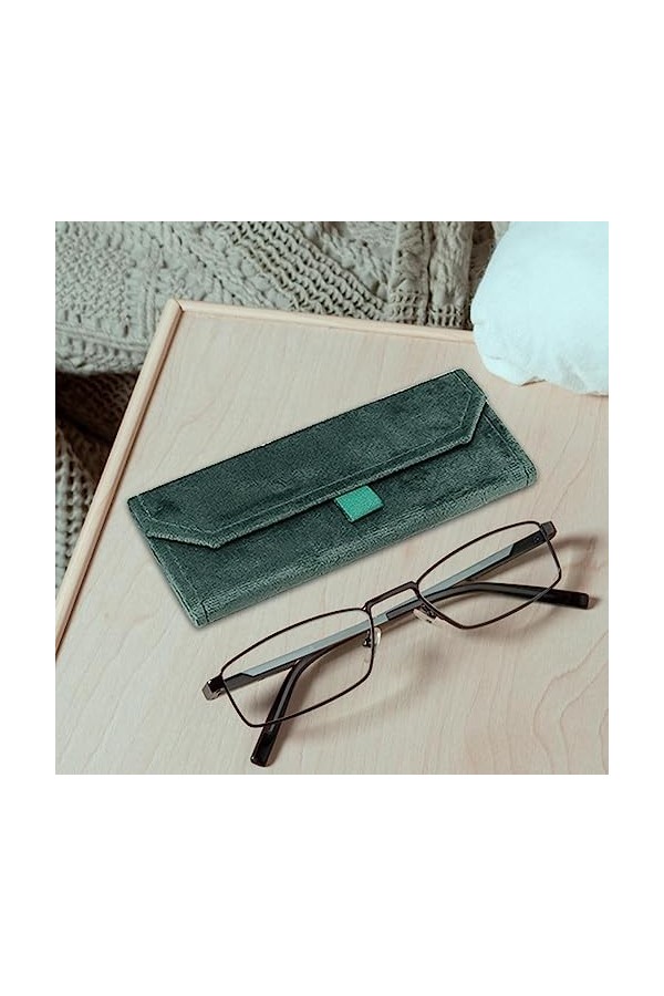 Wukesify Étui pliant pour soleil - Étui à lunettes portable pliable Boîte à lunettes,Soft Fluff Eyewear Storage Boîte à lunet