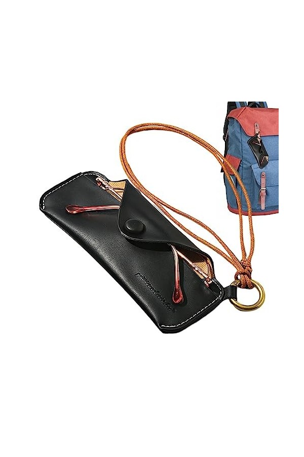 Virtcooy Sac à lunettes | Sac à lunettes souple pour lunettes avec dragonne - Sacs à lunettes minces portables, lunettes soup