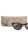 Eayoly Étui à Soleil en Cuir,Étui à Lunettes en Cuir PU magnétique Anti-Rayures - Petit Sac à Soleil pour Lecture