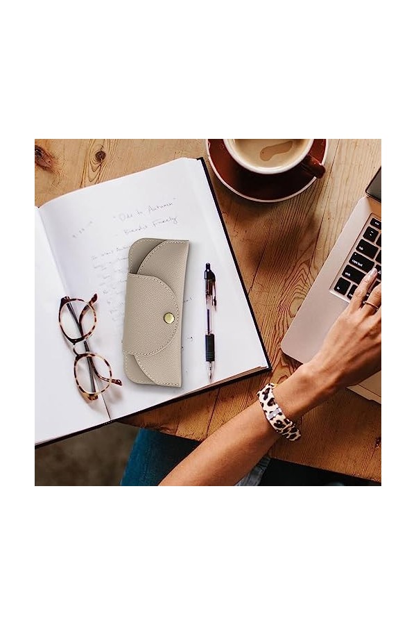 Eayoly Étui à Soleil en Cuir,Étui à Lunettes en Cuir PU magnétique Anti-Rayures - Petit Sac à Soleil pour Lecture