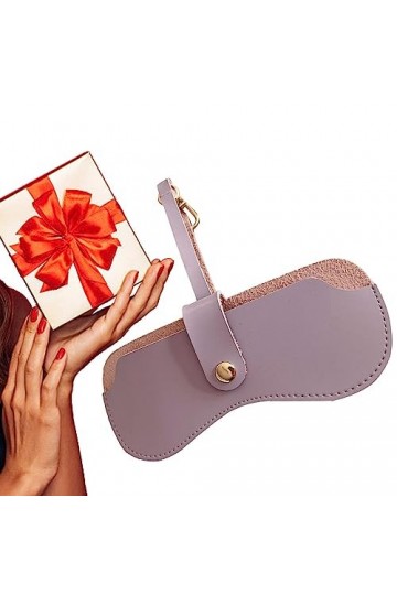 Cipliko Étui à lunettes fin - Étui à lunettes tendance - Portable et mince - Avec bracelet - En cuir synthétique souple - Étu