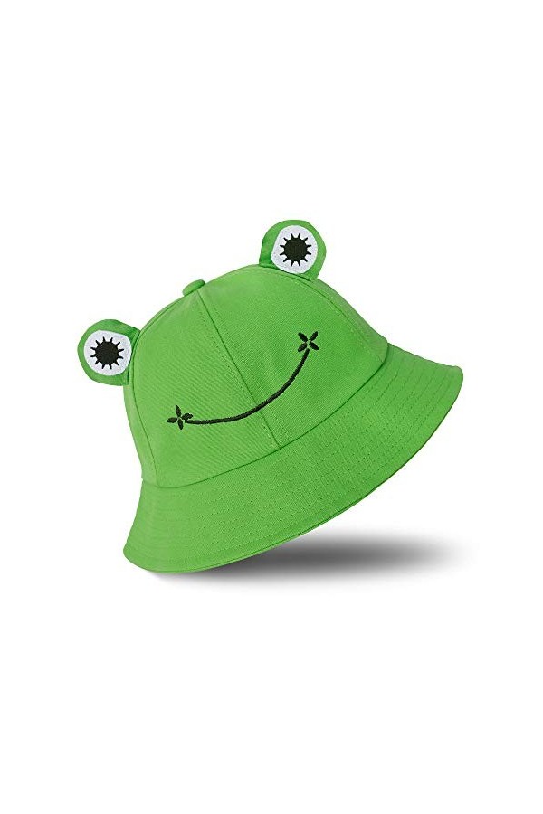 SAOROPEB Chapeau grenouille pour adultes et adolescents, chapeau cloche mignon grenouille, chapeau cloche en coton, chapeau d