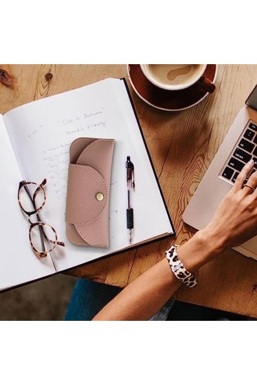 Eayoly Étui à Soleil en Cuir - Porte-étui à Lunettes en Cuir PU avec Boucle magnétique - Pochette Rangement pour Organisateur