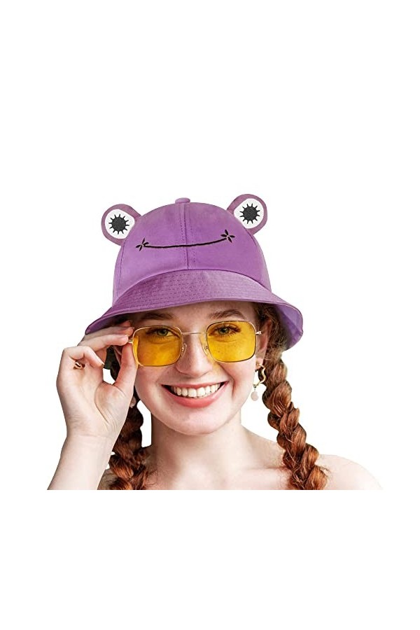 SAOROPEB Chapeau grenouille pour adultes et adolescents, chapeau cloche mignon grenouille, chapeau cloche en coton, chapeau d