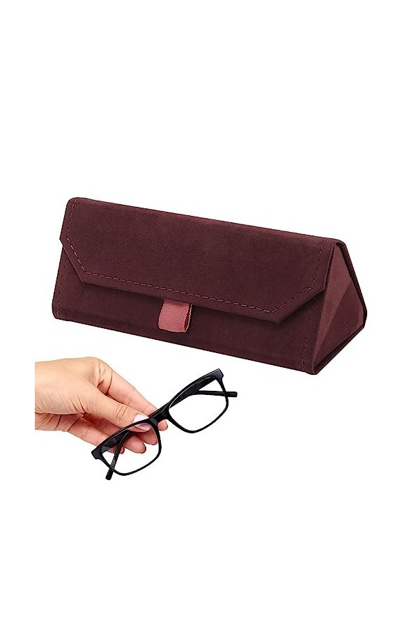 BBAUER Étui à lunettes pliable - Boîte à lunettes portable pliable à coque rigi- Soft Fluff Magnetic Closure Eyewear Storage 