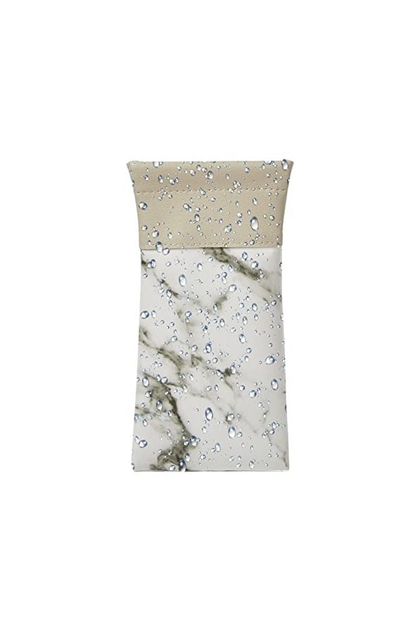 LINGJIONG Sac à lunettes en cuir - Texture marbrée - Résistant à leau - En cuir synthétique - Souple - Pour homme et femme