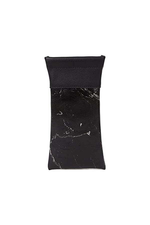 fanelod Étui à Lunettes en Cuir - Étui à Lunettes étanche marbré,Étui à Soleil Souple en Cuir PU Portable Squeeze Top pour Fe