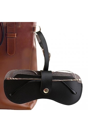 Fulenyi Sac à lunettes | Étui à soleil mo| Étui à lunettes en cuir PU étui à soleil pochette soleil mince Portable avec brace