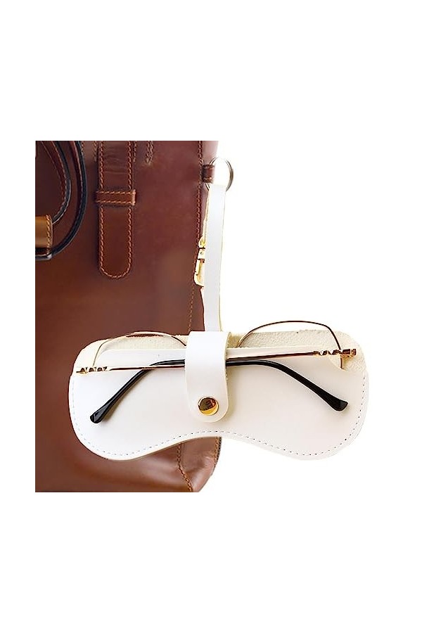 Fulenyi Sac à lunettes | Étui à soleil mo| Étui à lunettes en cuir PU étui à soleil pochette soleil mince Portable avec brace