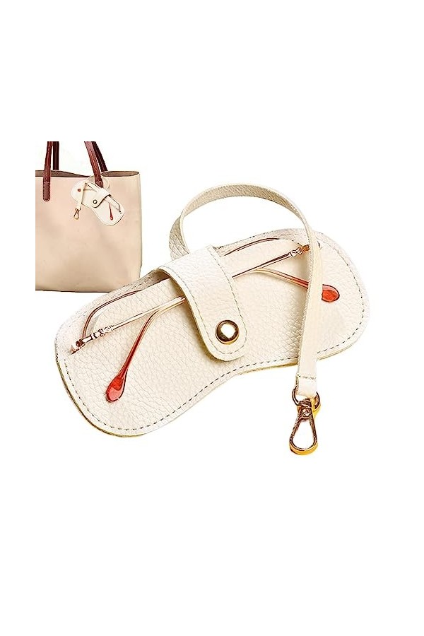 ZORQ Porte-étui à lunettes en cuir, Fashion Sli Pouch Sac à lunettes en cuir PU, lunettes soleil mince Manchon lunettes mopou