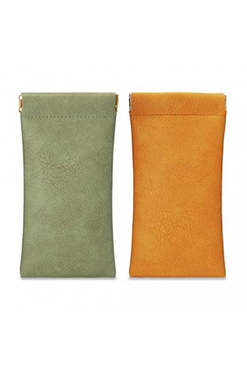 molshine 2Pcs pochette de lunettes de soleil en cuir portable, étui à lunettes souple, manchon de lunettes pour lunettes de l