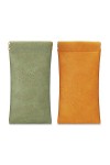 molshine 2Pcs pochette de lunettes de soleil en cuir portable, étui à lunettes souple, manchon de lunettes pour lunettes de l