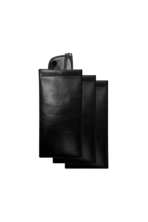 alladaga Lot de 3 étuis de Protection Souples pour Lunettes de Soleil Pour Homme et Femme