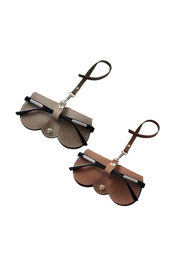 XPEX 2 Pièces Sac À Lunettes De Soleil En Cuir Souple, Pochette Pour Lunettes De Soleil,Étui À Lunettes Souple Pour Femme, Po