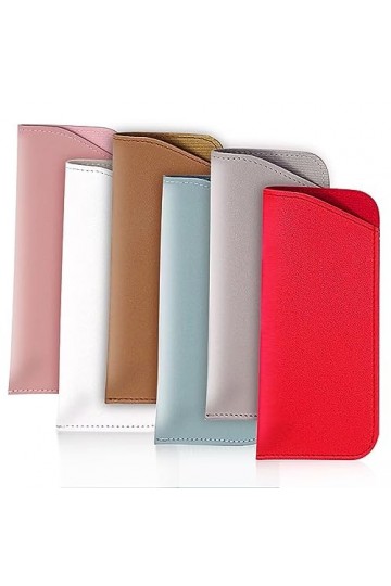 YUDAWN Lot de 6 étuis à lunettes souples - Portable - En cuir synthétique - Pour lunettes de soleil - Pour homme et femme - 1