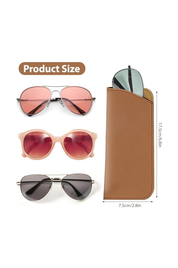 YUDAWN Lot de 6 étuis à lunettes souples - Portable - En cuir synthétique - Pour lunettes de soleil - Pour homme et femme - 1