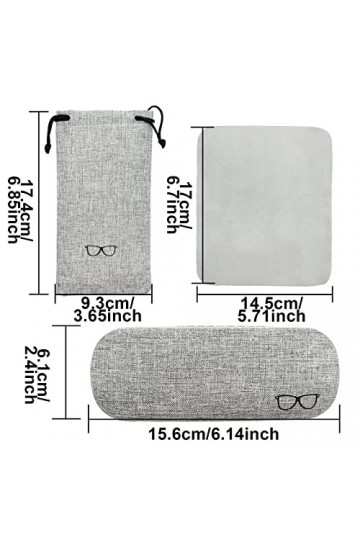 SZXMDKH Étuis à Lunettes Rigides en Toile de Lin,Portable Étui de Protection pour Lunettes,avec Une Chiffon à Lunettes,lunett