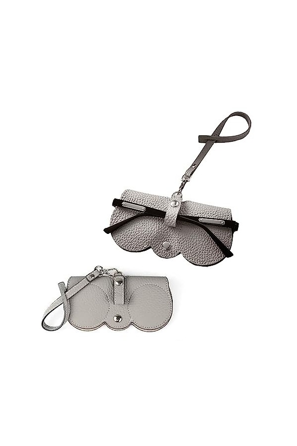 Wondsea 2pcs étuis à lunettes de soleil tendance en cuir souple,Sac À Lunettes De Soleil En Cuir Souple,Étui à lunettes mince