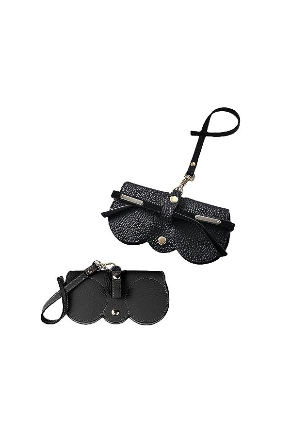 Wondsea 2pcs étuis à lunettes de soleil tendance en cuir souple,Sac À Lunettes De Soleil En Cuir Souple,Étui à lunettes mince