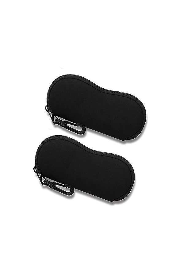 ATBUSS Lot de 2 étuis à lunettes, organisateur de lunettes de soleil, fermeture éclair pratique, étui à lunettes fin, étui à 