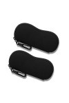 ATBUSS Lot de 2 étuis à lunettes, organisateur de lunettes de soleil, fermeture éclair pratique, étui à lunettes fin, étui à 