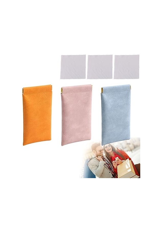 Étui à lunettes souple,Sac Lunettes,Étui Lunettes de Soleil,étuis à Lunettes en Cuir Synthétique,Pochette à Lunettes de Solei