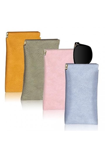 AMDZGLB Étui Lunettes 4PCS Pochette Lunettes Snap étui Lunettes Souple Sac Lunettes Boitier Portable