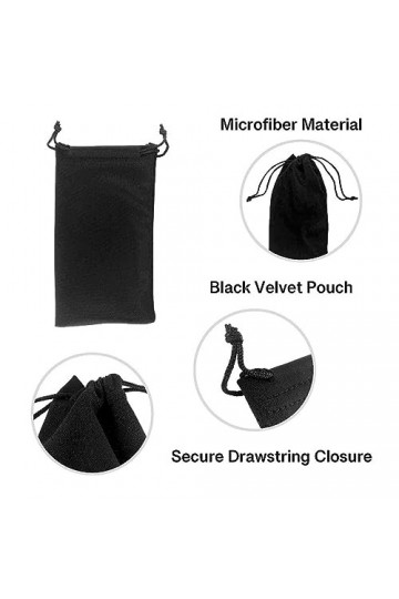 LYQNIHOB Lot de 4 Sacs pour, Lunettes et Accessoires, Étuis Pochettes en Microfibre pour Lunettes de Soleil, Pratique pour St
