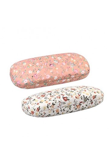 JIHUOO 2 Pièces Étui à Lunettes Portable Etui Lunettes Boîtier Lunettes pour Lunettes de Lecture Motif Floral Rétro