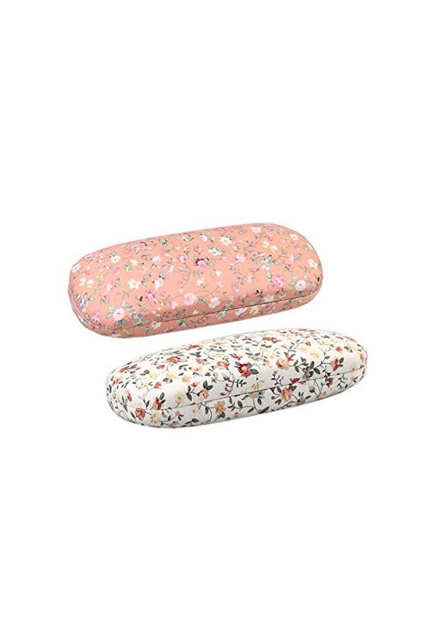JIHUOO 2 Pièces Étui à Lunettes Portable Etui Lunettes Boîtier Lunettes pour Lunettes de Lecture Motif Floral Rétro