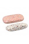 JIHUOO 2 Pièces Étui à Lunettes Portable Etui Lunettes Boîtier Lunettes pour Lunettes de Lecture Motif Floral Rétro