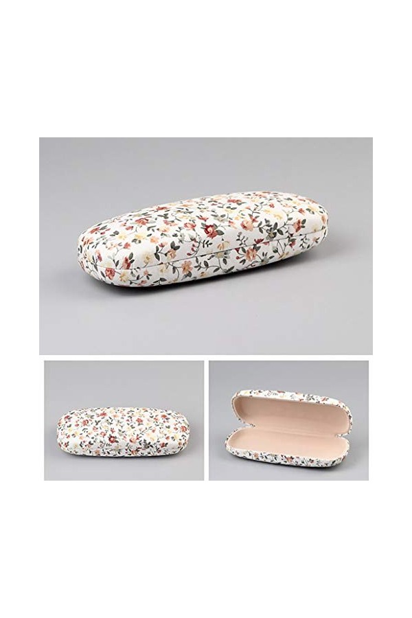 JIHUOO 2 Pièces Étui à Lunettes Portable Etui Lunettes Boîtier Lunettes pour Lunettes de Lecture Motif Floral Rétro