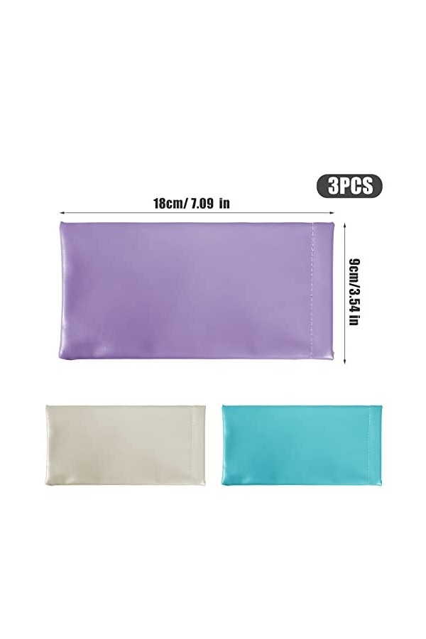 LUTER Étui à Lunettes Souple 18x9cm, 3pcs Étui à Lunettes en Cuir, Portable&nbsp;Étui&nbsp;à&nbsp;Lunettes de Soleil Souple&nbsp;Pochette en Cuir