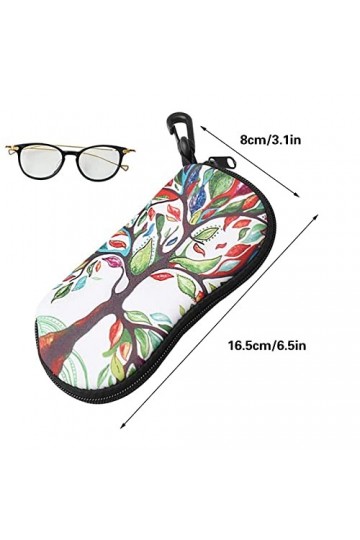 QEEROYO Pochette à Lunettes de Soleil en Néoprène, Sac Souple de Lunettes de Soleil, Étui à Lunettes en Néoprène avec Crochet