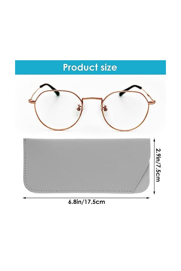 Lot de 4 étuis à lunettes de soleil souples - En cuir - Pour femme et homme, Noir , taille unique