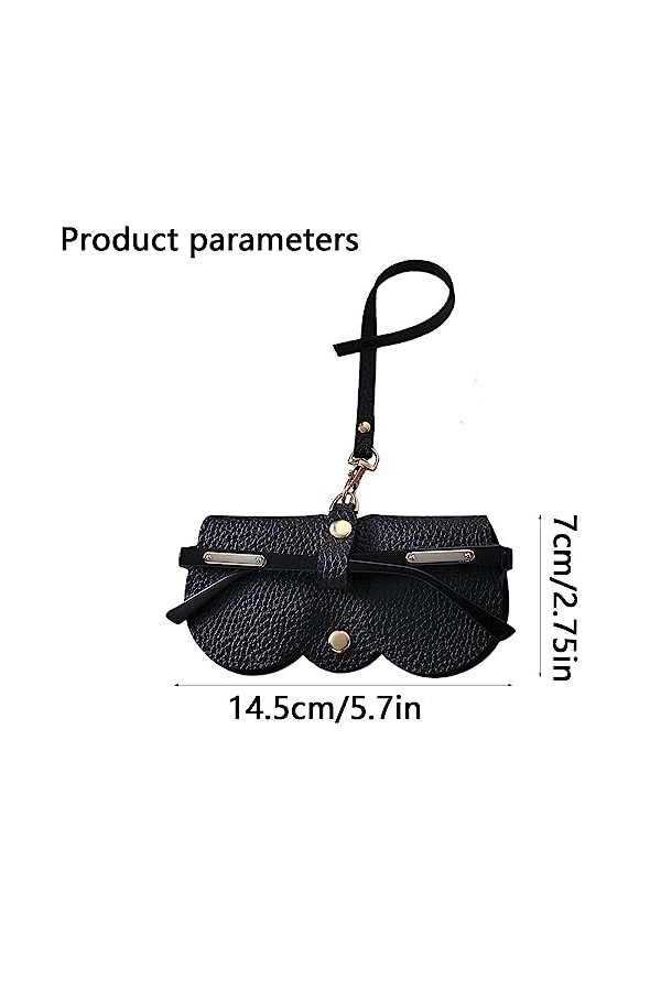 Dinghaole 2 Pièces Sac à Lunettes de Soleil en Cuir Souple | Sac Portable pour Hommes et Femmes | Étui de Voyage Mince et Pra