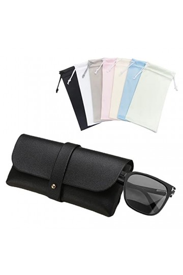 Pochette à lunettes, Sac Lunettes, Étui lunettes Cuir, Étui Lunettes de Soleil, pochette à lunettes en microfibre, pochette à