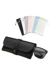 Pochette à lunettes, Sac Lunettes, Étui lunettes Cuir, Étui Lunettes de Soleil, pochette à lunettes en microfibre, pochette à