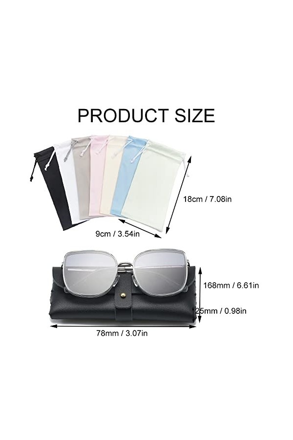 Pochette à lunettes, Sac Lunettes, Étui lunettes Cuir, Étui Lunettes de Soleil, pochette à lunettes en microfibre, pochette à