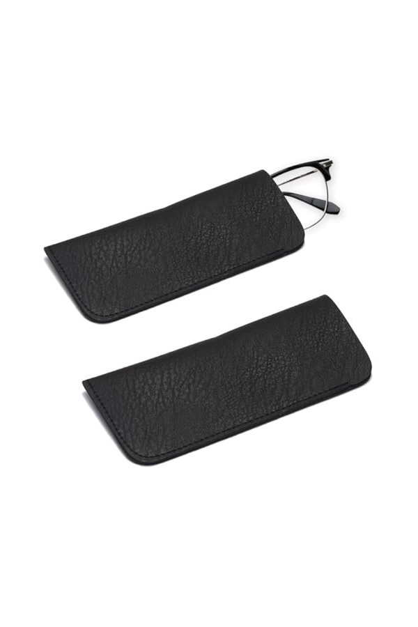 EODKSE Étui souple en PU pour lunettes de lecture et de soleil - Ensemble de 2 pièces avec sac de voyage portable - Pochette 