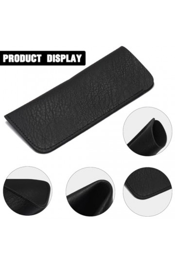 EODKSE Étui souple en PU pour lunettes de lecture et de soleil - Ensemble de 2 pièces avec sac de voyage portable - Pochette 