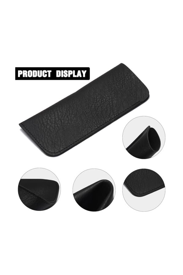 EODKSE Étui souple en PU pour lunettes de lecture et de soleil - Ensemble de 2 pièces avec sac de voyage portable - Pochette 