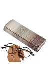 ereqeip Étuis En Verre Pour Lunettes Femme,Étui à lunettes dégradé - Étui à lunettes en PU, porte-lunettes de soleil organisa
