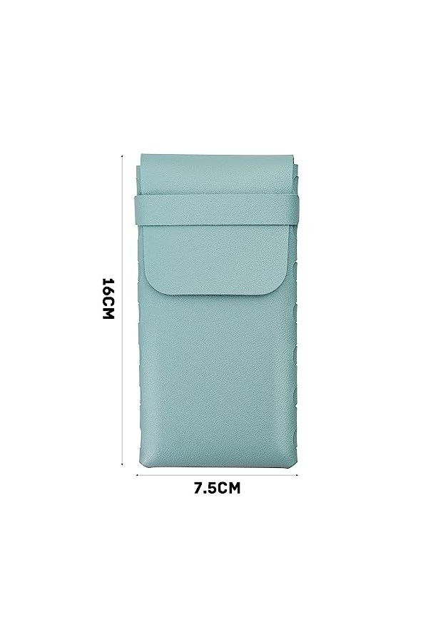 Ruibow Étui à lunettes souple pour femme - En cuir - Unisexe - Pour homme et femme - Bleu, bleu, taille unique