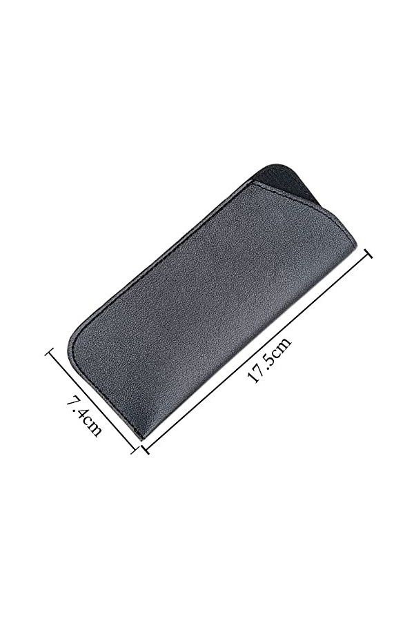 ZTXPRO Étui à lunettes souple en cuir PU noir et blanc, noir et blanc, taille unique