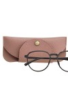 Povanjer Étui à lunettes souple pour femme - En cuir synthétique avec boucle magnétique - lunettesoleil voyage en plein air -
