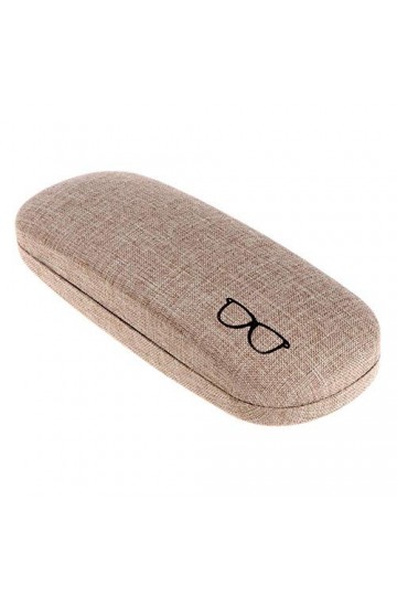 Uteruik Étui de protection rigide en lin pour lunettes de soleil Beige