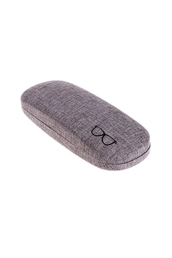 Uteruik Étui de protection rigide en lin pour lunettes de soleil Beige