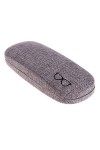 Uteruik Étui de protection rigide en lin pour lunettes de soleil Beige